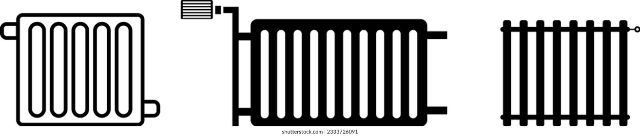 Radiator Icons collection, Heat Exchanger Pipe Tube Cooling Water Coolant Device ilustration