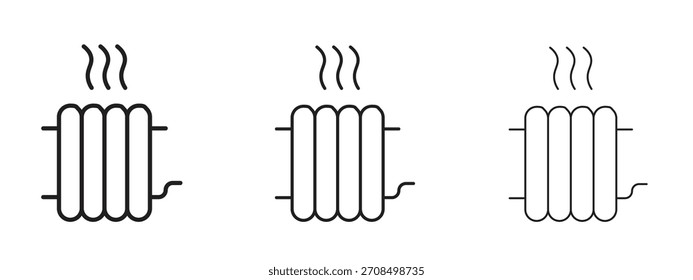 Iconos del radiador. Colección de ícono de Vector perfecto de píxeles