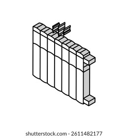 radiator isometric icon vector. radiator sign. isolated symbol illustration