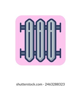 Radiator line icon. Distribution, warm, winter outline sign. Heating system and equipment concept. Vector illustration for web design and apps