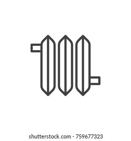 Radiator line icon, outline vector sign, linear style pictogram isolated on white. Symbol, logo illustration. Editable stroke