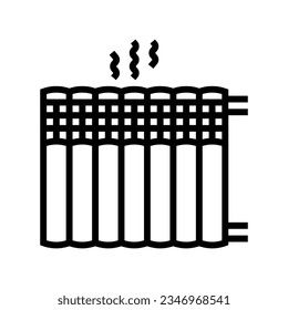 radiator line icon vector. radiator sign. isolated contour symbol black illustration