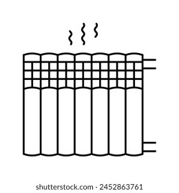 radiator line icon vector. radiator sign. isolated contour symbol black illustration