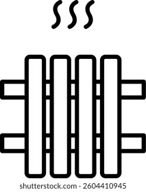 Radiator Line Vector Icon Design