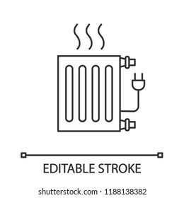 Radiator linear icon. Heating battery. Thin line illustration. Heater. Contour symbol. Vector isolated outline drawing. Editable stroke