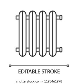 Radiator linear icon. Heating battery. Thin line illustration. Heater. Contour symbol. Vector isolated outline drawing. Editable stroke