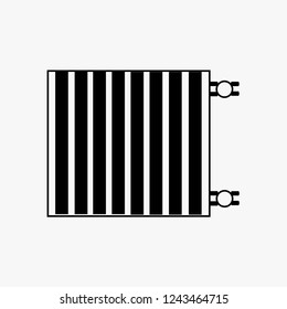radiator linear vector icon, steel heating radiator .Vector illustration.