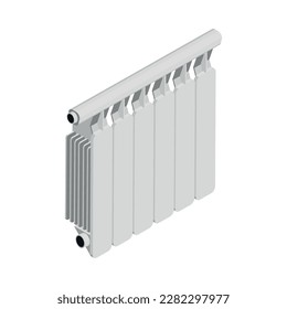 Radiator on white background isometric vector illustration