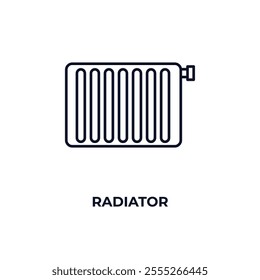 radiator  outline icon. Linear vector from furniture concept. Thin line radiator  icon isolated on white background