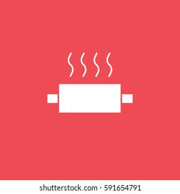 Radiator Overheat Flat Icon On Red Background
