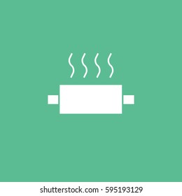 Radiator Overheat Flat Icon On Green Background