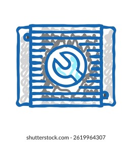 radiator repair car mechanic doodle icon sketch vector. radiator repair car mechanic sign. isolated symbol illustration