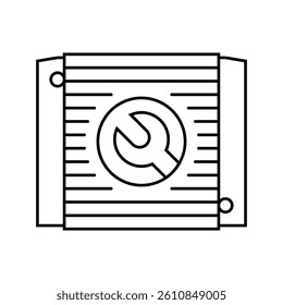 radiator repair car mechanic line icon vector. radiator repair car mechanic sign. isolated contour symbol black illustration