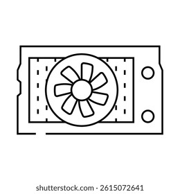 radiator repair car mechanic line icon vector. radiator repair car mechanic sign. isolated contour symbol black illustration