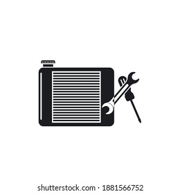 radiator repair icon vector illustration design template web