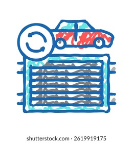 radiator replacement doodle icon sketch vector. radiator replacement sign. isolated symbol illustration