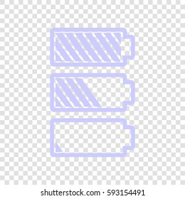 Radiator sign illustration. Vector. Periwinkle icon on transparent background.