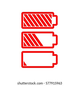 Radiator sign illustration. Vector. Red icon on white background. Isolated.