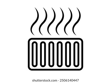 Radiator or stove black icon