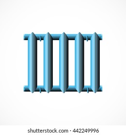 Radiator. Thermal battery. Vector illustration.