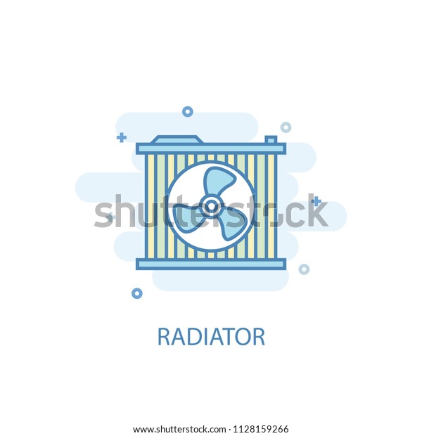 Radiator trendy icon. Simple line, colored
illustration. Radiator symbol flat design from Car Service set. Can
be used for UI/UX