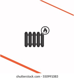 Radiator vector grey icon on white background. Radiator symbol stock   illustration. Business picture.