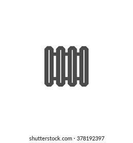 Radiator. Vector icon grey
