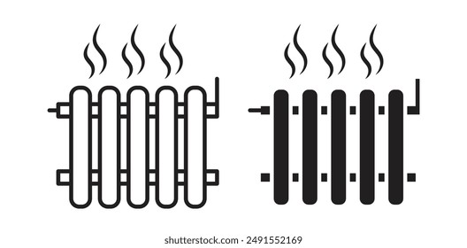 Icono del Vector del radiador en color negro.