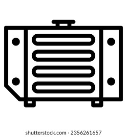 Radiator. Vector line icon of a car or automobile, symbolizing a machine for driving. It is presented in a line style, suitable for mobile concepts and web design
