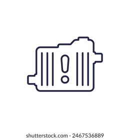 radiator warning line icon on white