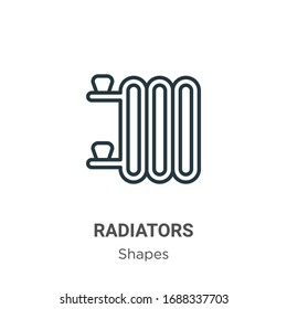 Radiators outline vector icon. Thin line black radiators icon, flat vector simple element illustration from editable shapes concept isolated stroke on white background
