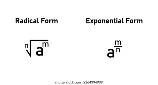 Radical form and exponential form in mathematics