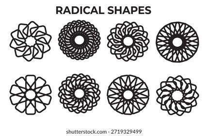 colección de arte de línea de Formas circulares geométricas radicales