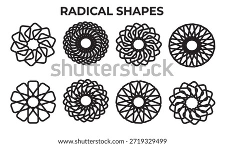 radical geometric circular shapes line art collection
