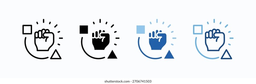 Radical Icon Sheet Multiple Style Collection Isolated Vector