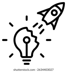 Ilustración vectorial de línea de íconos de Innovación Radical
