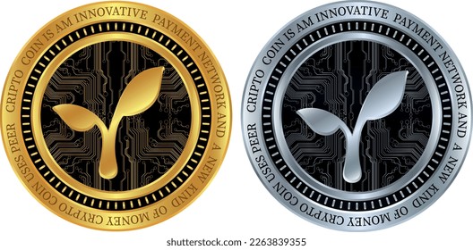 radicle-rad virtual currency vector images. 3d illustration.