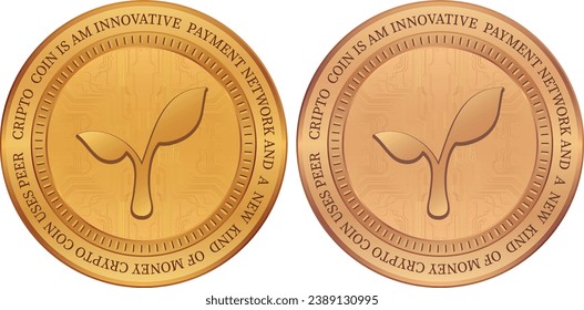 radicle-rad virtual currency vector images. 3d illustration.