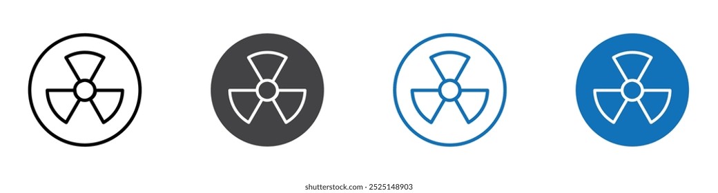 Radio active icon Isolated on white background vector set