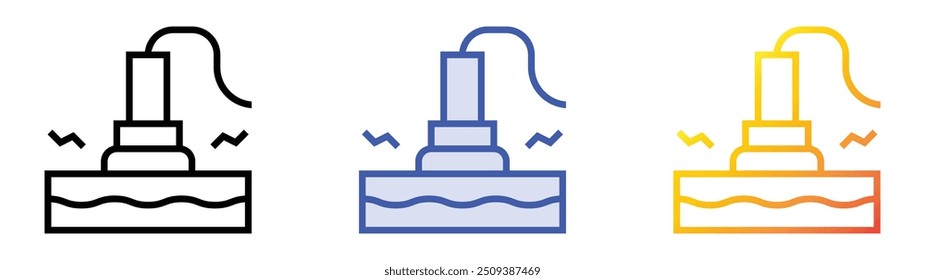 radio active icon. Linear, Blue Fill and Gradient Style Design Isolated On White Background