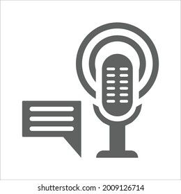 Radio, Werbung, Mikrosymbol. Graue Vektorgrafiken.