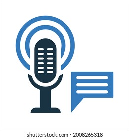 Radio, ad, mic icon. Simple editable vector design isolated on a white background.