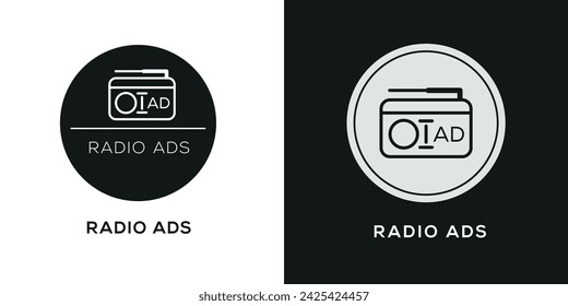 Radio ads Icon, Vector sign.