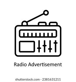 Radio Advertisement vector outline Design illustration. Symbol on White background EPS 10 File 