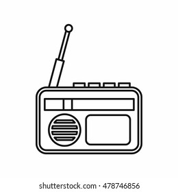 Radio advertising icon in outline style isolated on white background. Vector illustration