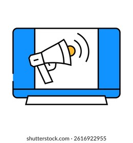 radio advertising line icon vector. radio advertising sign. isolated symbol illustration