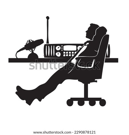 Radio amateur at a table with equipment