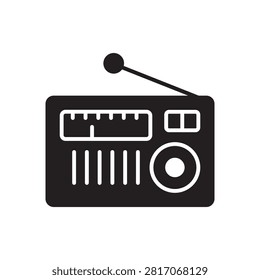Radio Analog Tuner Receiver Hardware Fill Icon: Audio Broadcast Frequency