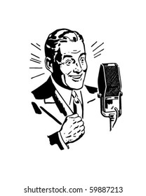 Radio Announcer 2 - Retro Clip Art