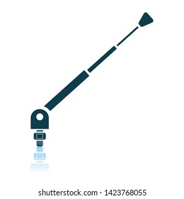 Icono de componente de antena de radio. Diseño de reflexión de sombra. Ilustración vectorial.
